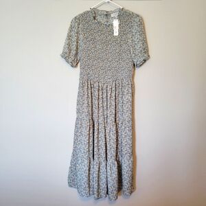 NWT Baltic Born Blue Floral Smocked Bodice Dress | S